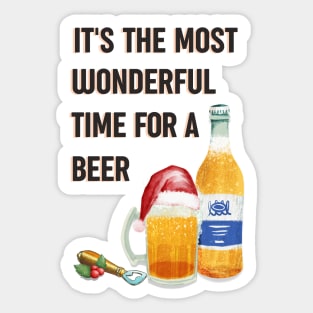 Alternative Christmas design - wonderful time for a beer Sticker